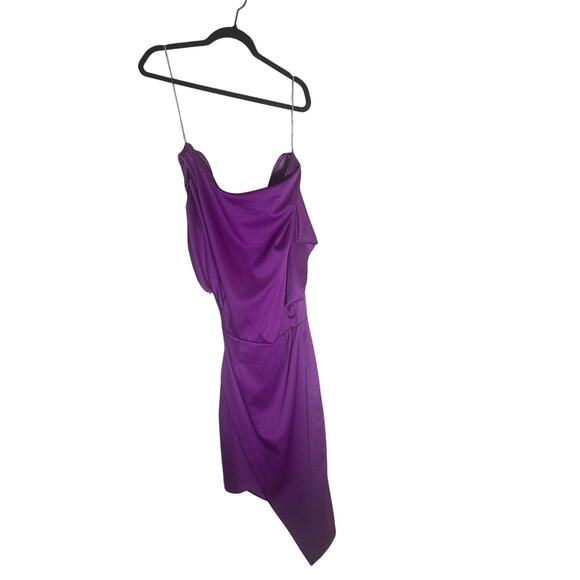 Elliatt Women's XS Purple One-Shoulder Asymmetrical Draped Mini Dress Chic - Picture 3 of 14
